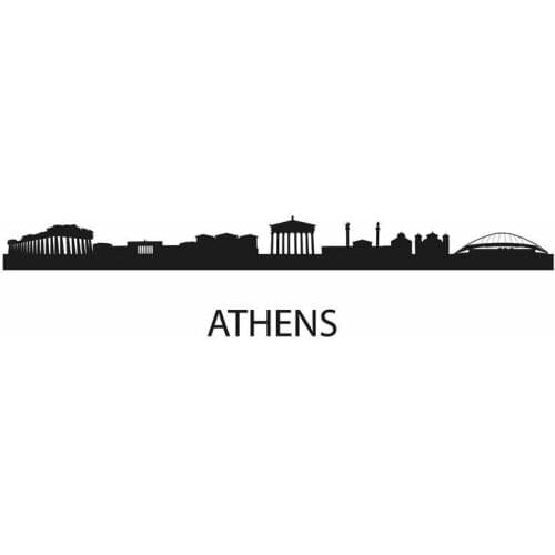 ATHENES City Decal Wall Sticker Car Decal Vinyl Stickers Decor Mural Art Living Room Home Decoration Landmark Skyline Wall Decal