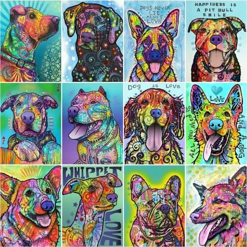 HUACAN 5D DIY Diamond Painting Dog Full Square Round Cross Stitch Sale Diamond Embroidery Animal Mosaic Needlework Home Decor