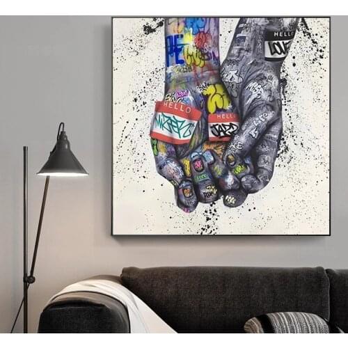 Lover Hands Graffiti Art Canvas Painting ModernStreet Art Posters and Prints Cuadros Wall Art Picture for Living Room Home Decor
