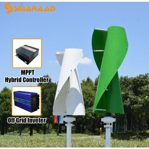 China Factory 1000W New Energy Windmill Vertical Wind Turbine Generators VAWT 12v 24v 48v Maglev Off Grid System Homeuse Boat
