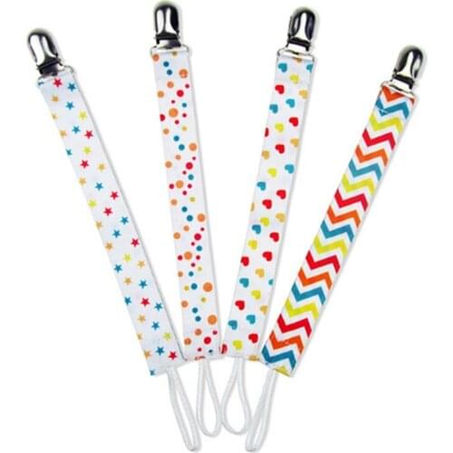 4Pcs Baby Pacifier Clip Chain Ribbon Dummy Holder Soother Pacifier Clips Leash Strap Nipple Holder For Infant Feeding