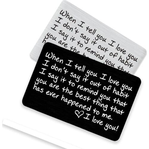 Engraved I Love You Wallet Card Wallet Insert Groom Gift Husband Anniversary Gift for Boyfriend Wallet Inserts Jewelry