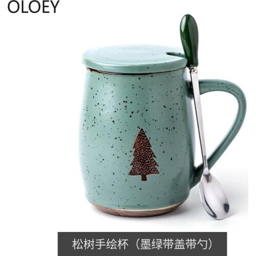 Creative Ceramic Coffee Mug Tea Milk Cup Drinkware Tree Coffee Mugs Bone China Funny Couple Office Nordic Minimalist Water Cup