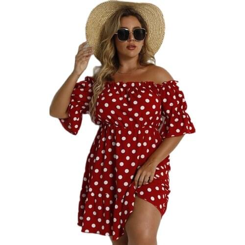 Summer Short Dress Plus Size Casual Women Clothes Short Sleeve Mini Dress Vintage Red Dresses Fashion Streetwear Ladies Vestido