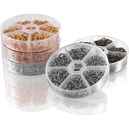 970Pcs Mixed Open Split Jump Ring Connector Jewelry Making Set For DIY Earrings Necklace Jewelry Making Kit Supplies Accessories