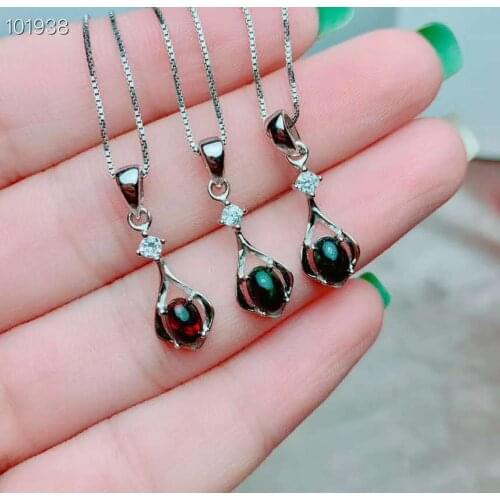 Real Natural Opal necklace with pendant Free shipping 925 sterling silver Natural original opal
