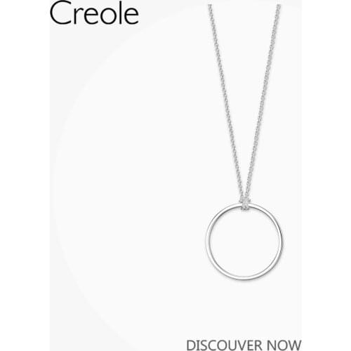 Link Chain Necklace Circle Large,2019 Winter Brand New 925 Sterling Silver Europe Trendy Charm Carrier Gift For Women Men