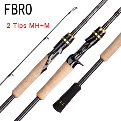 FBRO Casting Spinning Fishing Rod 2.1 2.4m M/MH Travel Street Bait 2tips Fast Rod Vara De Pesca 13-39g Fishing Rod