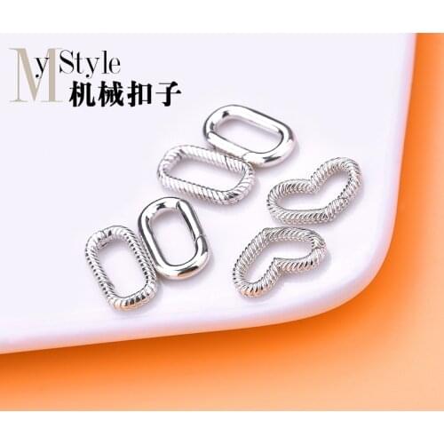 S925 silver buckle DIY accessories pendant buckle heart-shaped rectangular Bracelet buckle clip buckle buckle accessories Mechan
