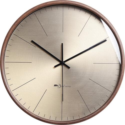 Nordic Luxury Large Wall Clock Wood Wall Watches Mechanism Living Room Modern Gold Clocks Wall Home Decor Duvar Saati Gift SC549