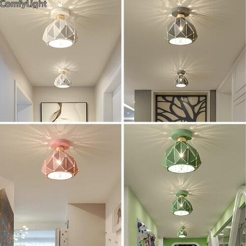 Nordic modern Mini Ceiling Lamp Colorful light Bedroom bedside for home shop Aisle Designer Light Hanging Lamps fixture Kitchen