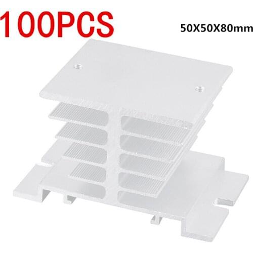 100pcs/lot Solid state radiator, SSR single phase solid state relay, 10A-40A 10A 15A 25A 40A 50X50X80mm Aluminum Heat Sink