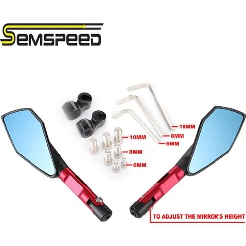 Universal Motorcycle Blue Glass Rearview Mirror Moto CNC Side Mirrors For GROM MSX 125 CB650R CB125R XADV X ADV 750 X11 ST1300