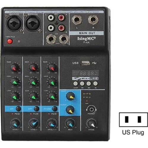 USB Interface Computer Input Power F-4A 4-channel Audio Mixer Portable Bluetooth-compatible Sound Mixing Console