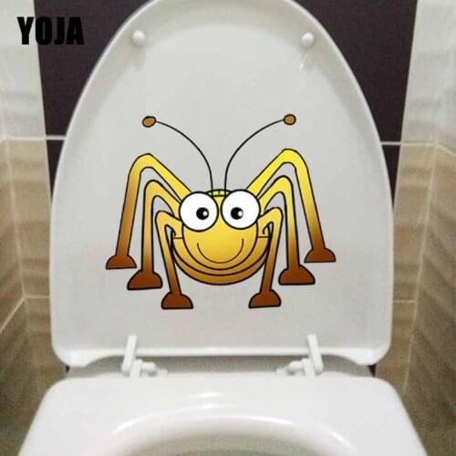 YOJA 23X19.5CM Intereting Wall Sticker Toilet Decal Cute Cartoon Spider Kids Room Decoration T5-1263