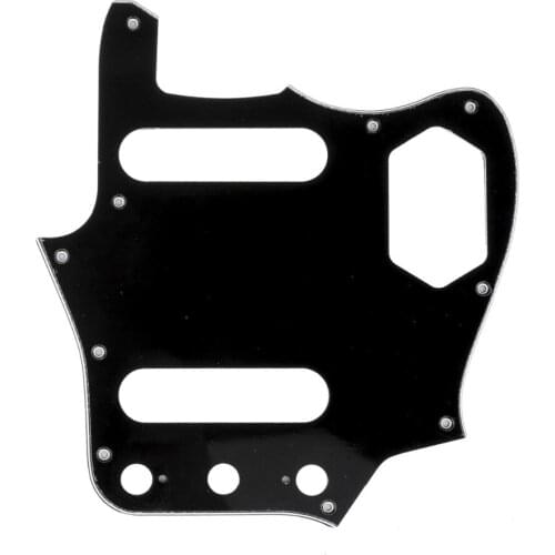 Musiclily Pro 10-Hole Guitar Pickguard for JPN Fender Japan Jaguar, 3Ply Black