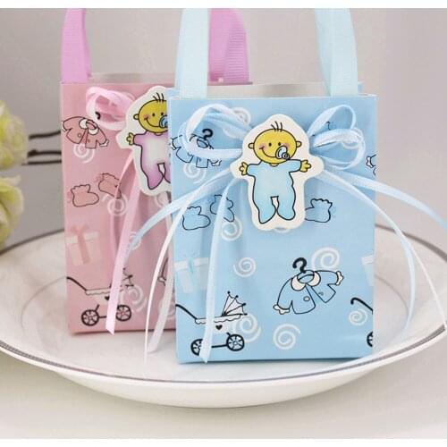 10Pcs Candy Box Babys Bottle Pink and Blue Baby Boy Girl Gift Box Baby Shower Birthday Party Decorations Kids Party Supplies