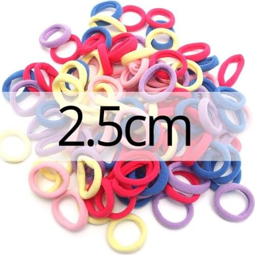 100 Pieces 2.5cm Hair Rubber Bands Girls Gum Stretchy Elastics Ponytail Holder Scrunchies Pack Hair Ties Hair Accessories