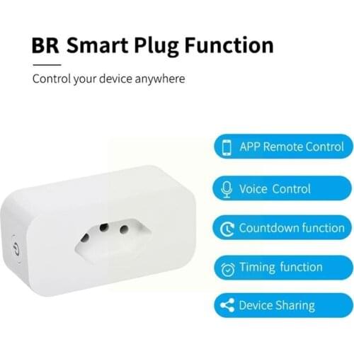 16A Brazil Specification Smart Socket Power Socket Voice 3.0 Metering WiFi For Tuya Plug Control Zigbee With A1O6