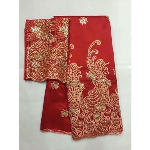 2019 New Arrival African George Lace Fabric With Net Blouse Lace Nigeria Sequin Embroidery Wedding Fabrics For India Women Dress