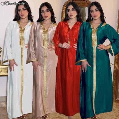4 Colors Ramadan Dress Women Muslim Hooded Hijab Abaya Robe Islamic Turkish Clothing Morocco Loose Caftan African Maxi Dresses