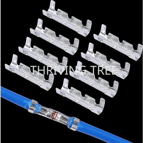 50pcs/100pcs 453 U-shaped Terminal Tab Cold Inserts Connectors Cold Terminal Small Teeth Fascia Terminal,0.3-1.5mm2 Silver