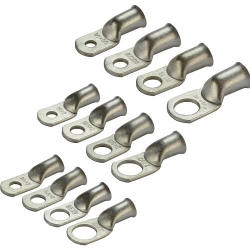 5X Assorted AWG Electrical Copper Lugs Battery Terminals Electric Wire Cable Connectors Kit Ring Crimp Terminal Connector Kit