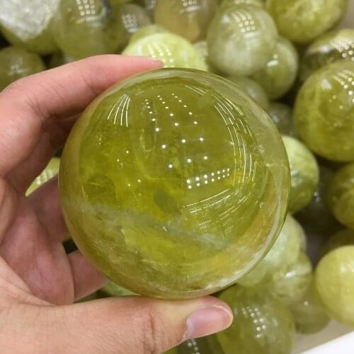 60mm Natural Citrine Sphere quartz crystal ball Healing for decoration