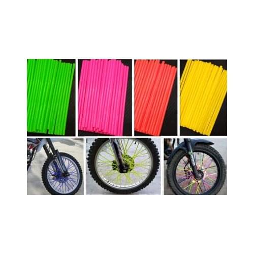 72Pcs Motorcycle Dirt Bike Wheel Rim Spoke Skins Covers Wrap Tubes Decor Protector Kit Motorcycle Protection Car Styling 8 Color