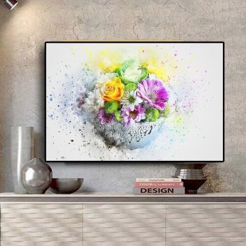 Abstrat Watercolor Flower Green Plant Canvas Painting Posters and Prints Nordic Style Modern Wall Picture for Living Room Decor
