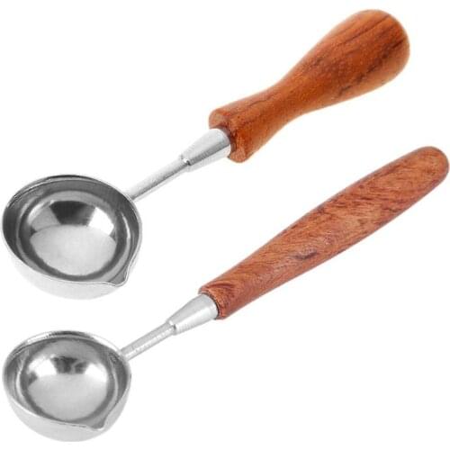 Anti-Hot Sealing Wax Spoon Sealing Stamp Wax Melting Spoon Vintage Wood Handle Sealing Wax Spoon Stamp for scrapbooking Dropship