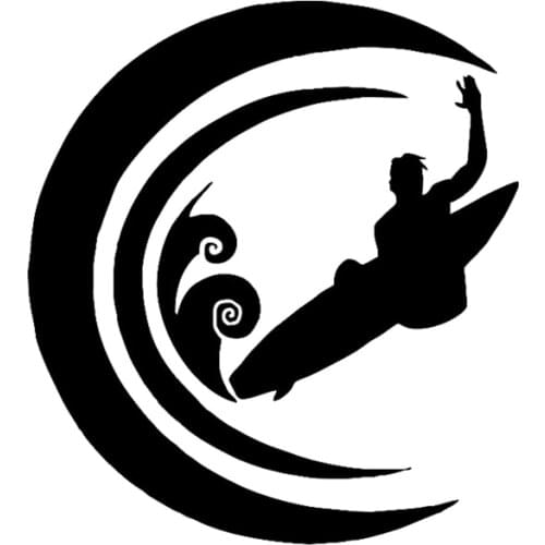 Car Stickers Decor Motorcycle Decals Interesting Surfing In The Sea Decorative Accessories Creative Waterproof PVC,15cm*13cm