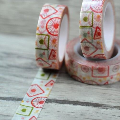 Free shipping Beautiful lift washi tape/15mm*10m washi tape/color geometry washi paper tape