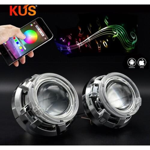 3.0 inch hella 5 car Bi xenon hid Projector lens with RGB app Bluetooth function angel eyes D1S D2S D3S D4S car assembly kit