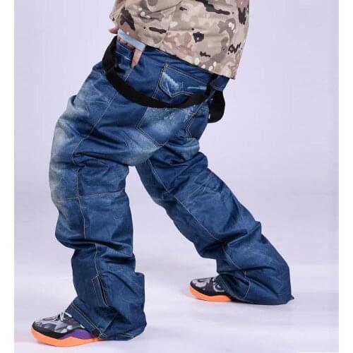 New Winter ski pants 2019 high quality strap pants waterproof waterproof single board ski pants warm -30 degrees free shipping