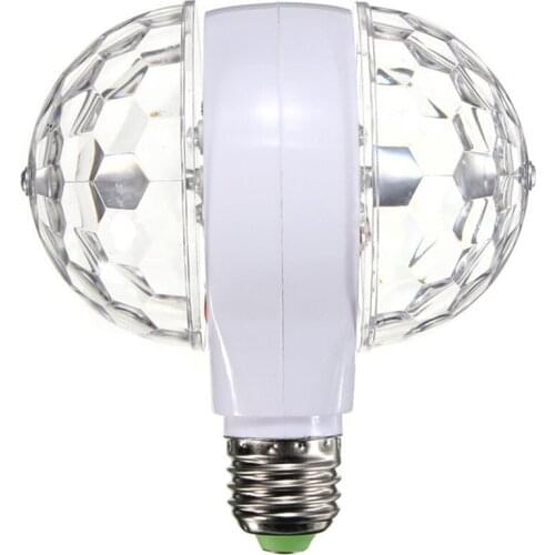 2PCS/Set Colorful Rotating RGB LED Stage Light Xmas Party Effect Light Magic Double Balls LED KTV Bar DJ Disco Light E27 3W