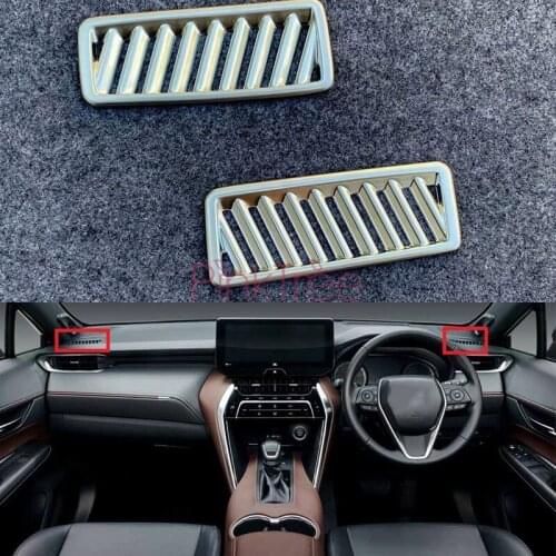 For Toyota Harrier Venza 2020 2021 Dashboard Air Condition Outlet Vent Trim Cover ABS Chrome Interior Car Styling Accessories