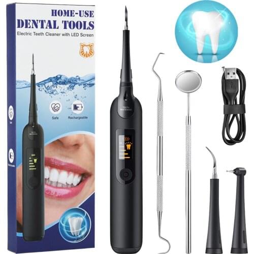 Electric Sonic Dental Tartar Scraper Dental Whitener Water Flosser Calculus Remover Cleaner Tooth Stain Oral Care