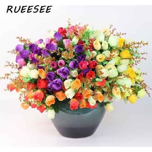 Artificial flowers a bunch of beautiful silk roses DIY party home garden wedding holiday supplies flower arrangement decoration