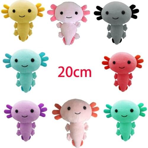 20cm Kawaii Axolotl Plush Toy Axolotl Toy Axolotl Fish Axolotl Plushies Figure Doll Kawaii Animal Pink Axolotl Stuffed Dolls Gif