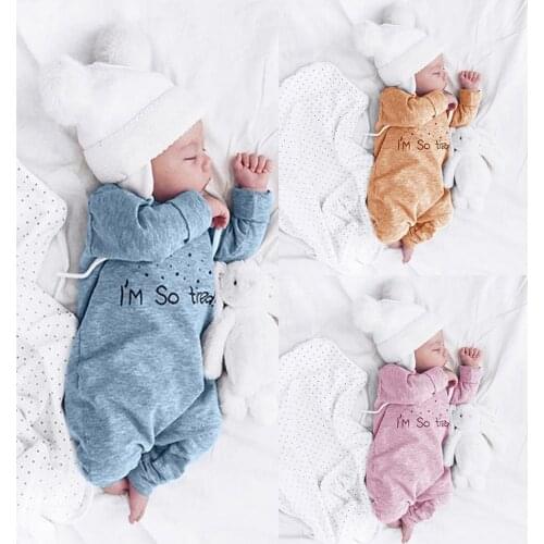 Newborn Infant Baby Boy Girl Letter Romper Jumpsuit Playsuit Outfits Clothes Long Sleeve Jumpsuit Kids Baby Outfits Rompers