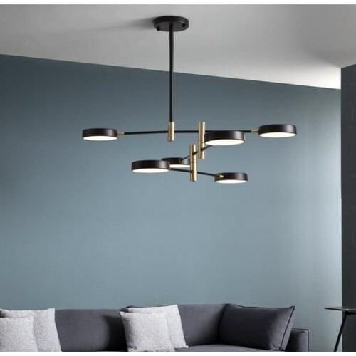 Creative Minimalist 4/6 Heads Nordic Loft Living dining room Led Pendant Lamp Rotating Head Design Bar Hanging Light Fixtures