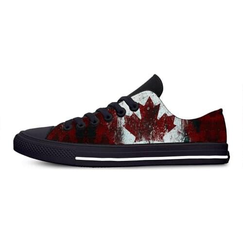 Canada Flag Red Maple Hot Cool Fashion Classic Casual Cloth Shoes Low Top Lightweight Breathable 3D Printed Men women Sneakers