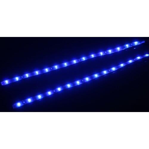 Hot 4PCS 30cm Blue 3528 15 SMD LED Flexible Light Waterproof For Home Outdoor Car High Power LED Strips Tube Lamp Decorative