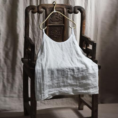 Women Solid Color retro Ramie Camis Ladies Sleeveless Tops Female Vintage Summer Plus Size Ramie Shirt 2020