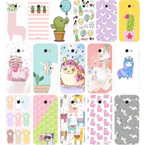 103AA Cute Llama Alpaca Animals Soft Silicone Tpu Cover phone Case for Samsung Galaxy A5 2015 2016 A7 2017 A8 Plus A9 2018 A80