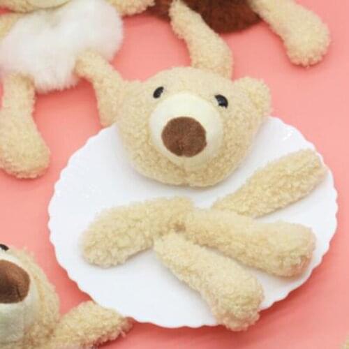 5Pcs/lot Cartoon Plush Fabric Patch Cute Hug Bear Bag Accessories DIY Filling Appliques Couple Clothes Socks Hat Accessories