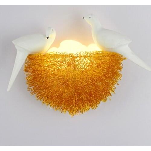 Nordic Birds Nest Glass Wall Lamps Childrens Room Bedroom Bedside Living Room Sconce Wall Lights Decoration Balcony Fixtures