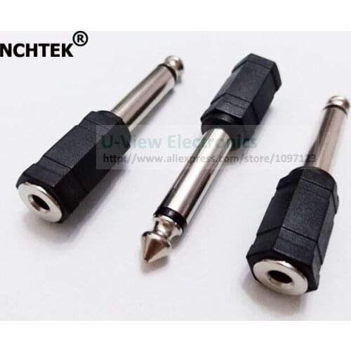 NCHTEK 1/4" 6.35mm Mono Male Plug to 1/8" 3.5mm Female Jack Audio Adapter Connector/Free Shipping/10PCS