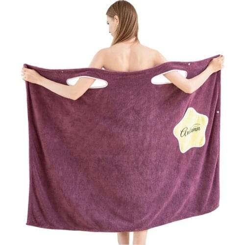 New Wearable Bath Towel Superfine Fiber Towels Soft and Absorbent Chic Towel for Autumn Hotel Home Bathroom Gifts Women Bathrobe